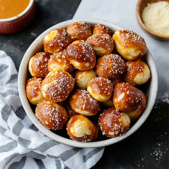 Bowl of bread with sesame seeds.