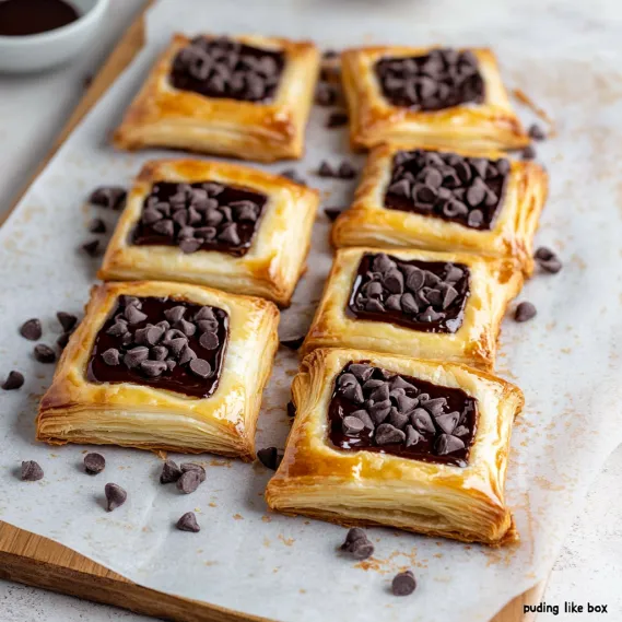 A tray of chocolate covered pastries.