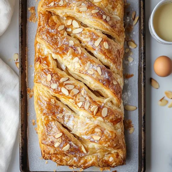 A loaf of bread with almonds on top.