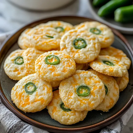 A plate of cookies with green toppings.