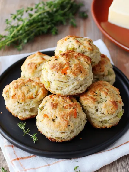 A plate of biscuits with carrots on top.