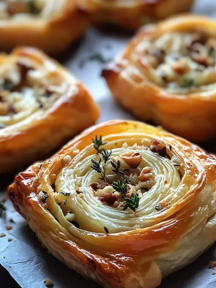 A pastry with a nut topping.