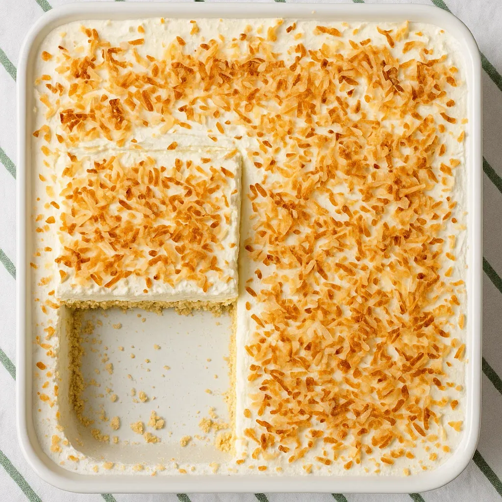 A white plate with a piece of cake missing.