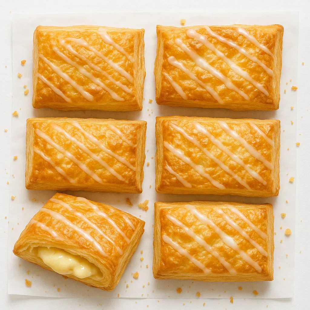 A plate of pastries with a cream filling.