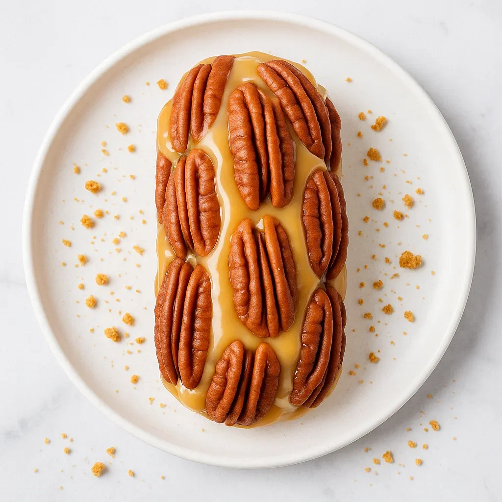 A slice of pecan pie on a plate.