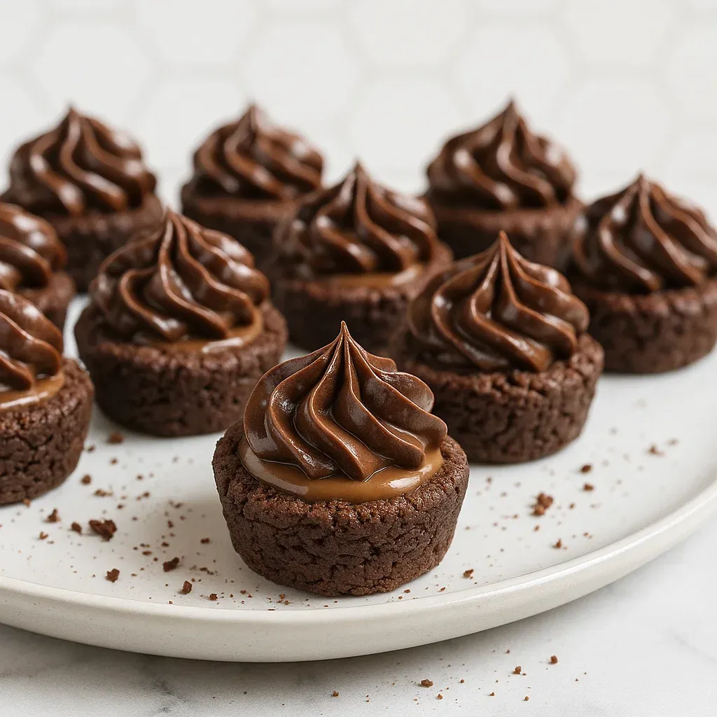 Chocolate cupcakes with whipped cream.