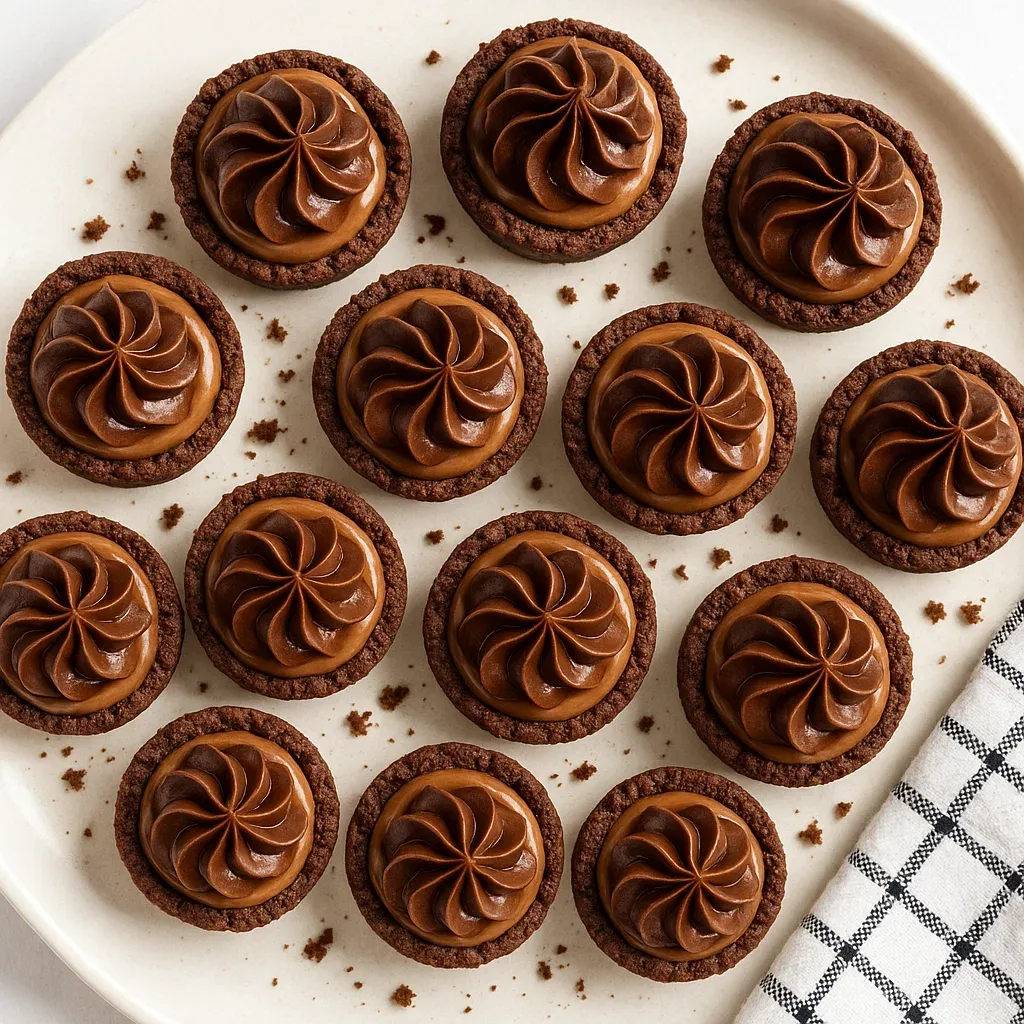 Chocolate cupcakes with swirls.