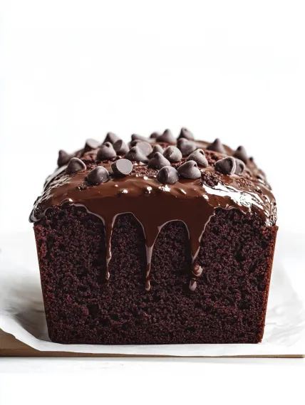 A chocolate cake with chocolate chips on top.