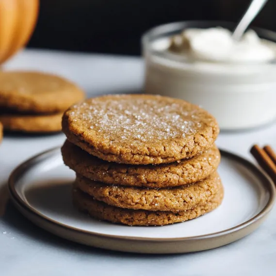 A stack of cookies on a plate.