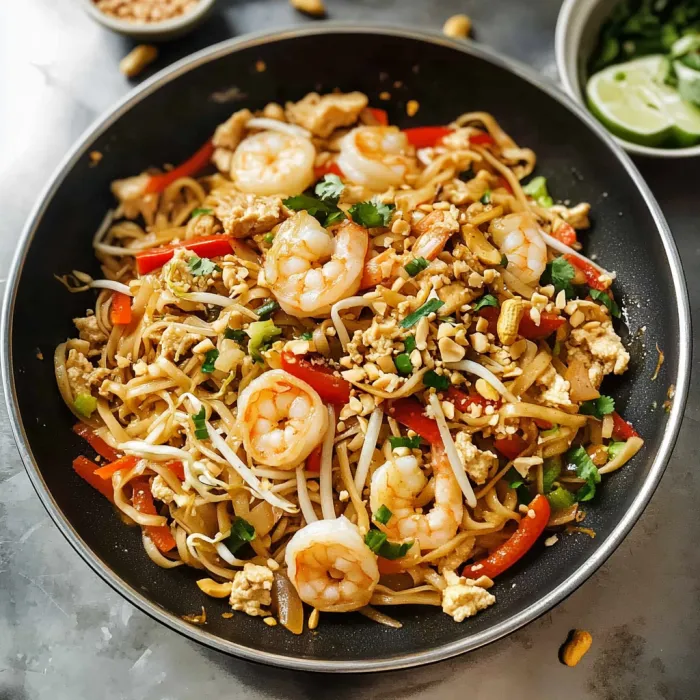 A bowl of shrimp and vegetables.