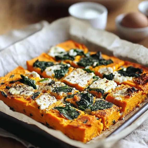 A pan of food with greens on top.