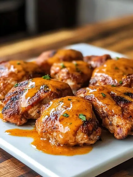 Chicken wings with sauce.
