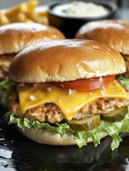 A close up of a cheeseburger with lettuce and tomato.