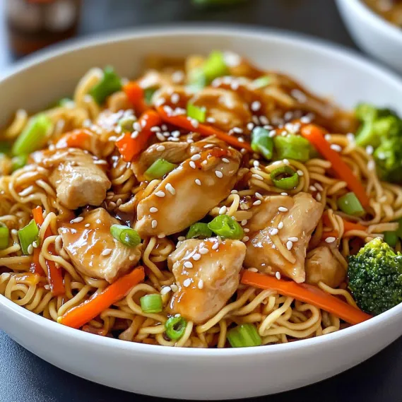 A bowl of chicken and vegetables.