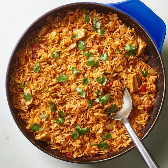 A bowl of rice with vegetables.
