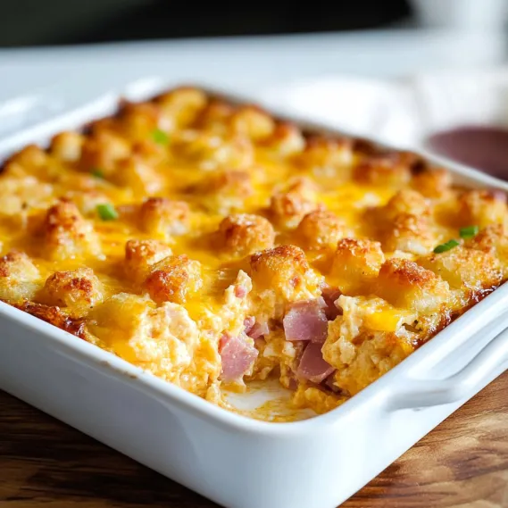 A white bowl with a casserole in it.