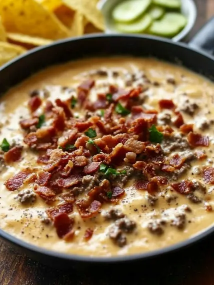 A bowl of bacon and cheese soup.