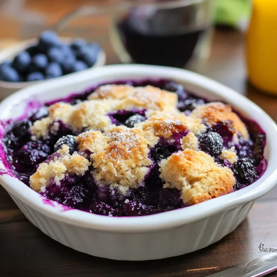 A bowl of blueberry crumble.