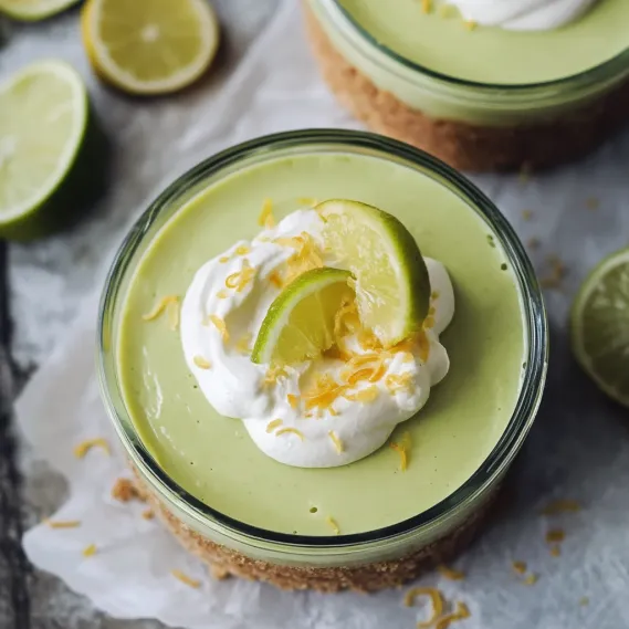 A slice of pie with a lemon wedge on top.