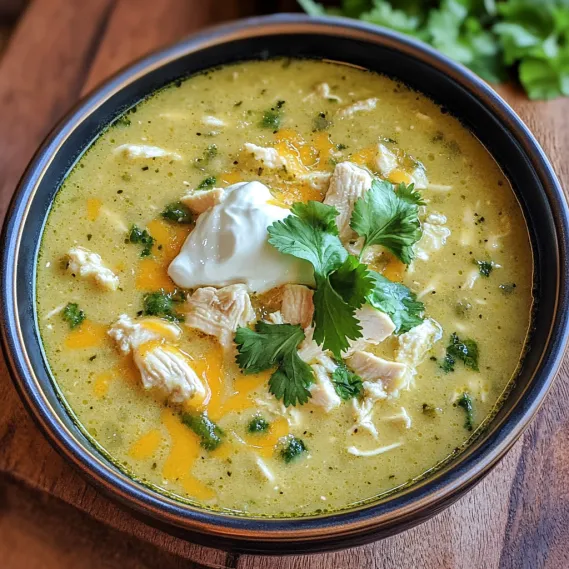 A bowl of soup with chicken and vegetables.