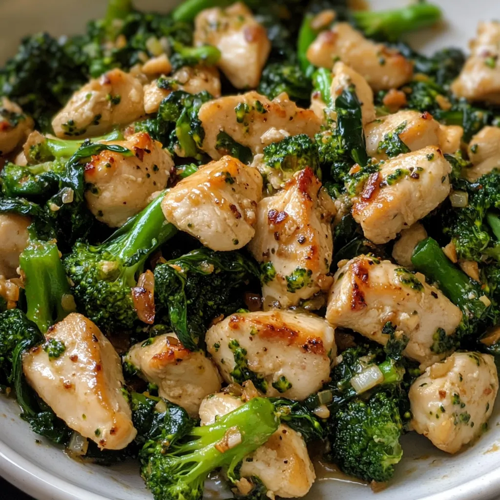Garlic Chicken with Broccoli and Spinach
