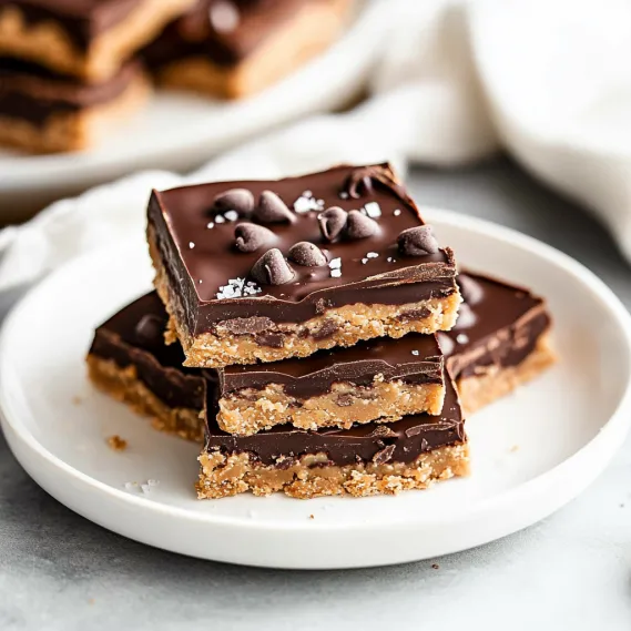 A plate of chocolate dessert bars.
