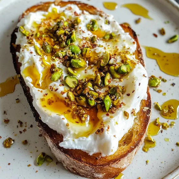 Toast with white cheese and nuts.