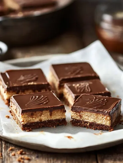 A plate of chocolate desserts.