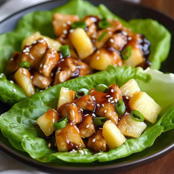 A plate of food with chicken and lettuce.