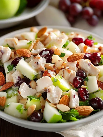 A bowl of fruit salad with nuts.