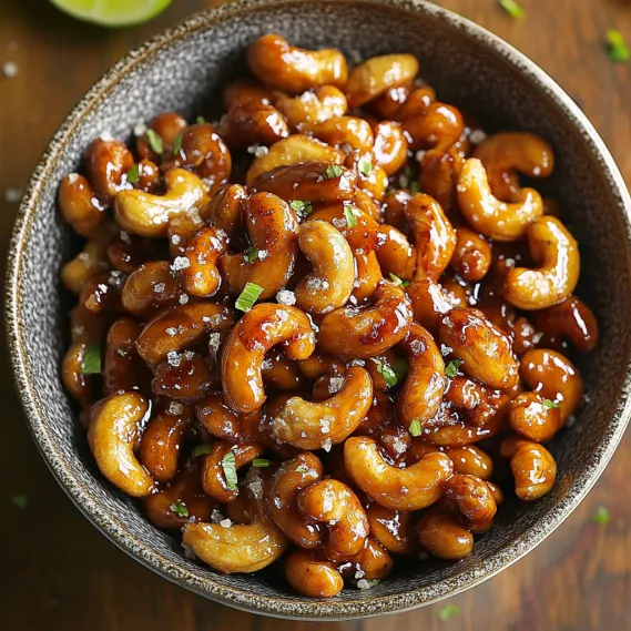 A bowl of food with chili sauce and nuts.