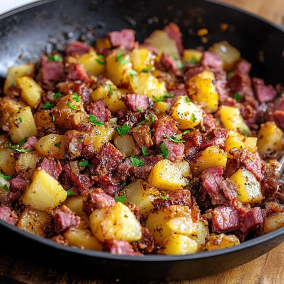 A bowl of meat and potatoes.