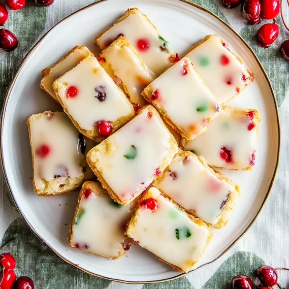 A plate of desserts with white icing and red berries.