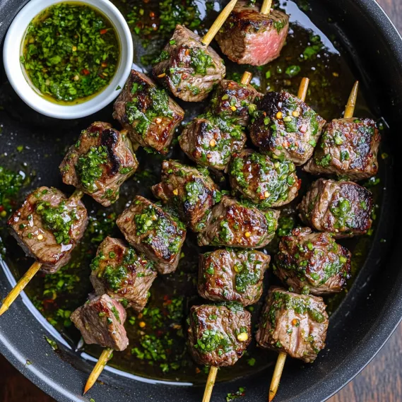 A plate of meat with a bowl of sauce.