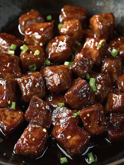 A plate of meat with sauce.