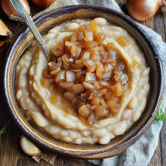 A bowl of food with a spoon in it.