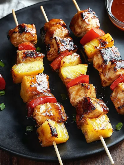A plate of food with a stick in it.