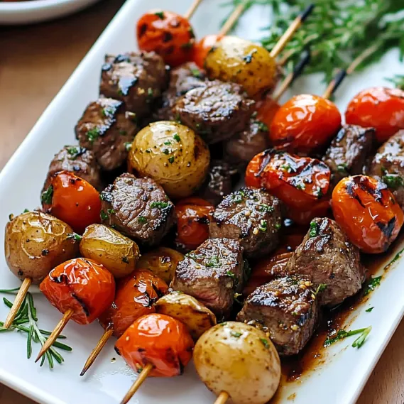 A plate of meat with tomatoes and potatoes.