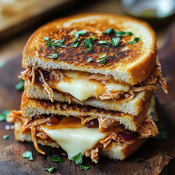 A sandwich with meat and cheese on it.