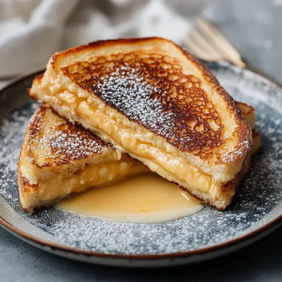 Two pieces of grilled cheese with butter on a plate.