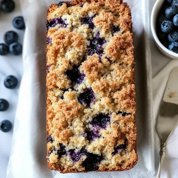 A slice of blueberry cake.