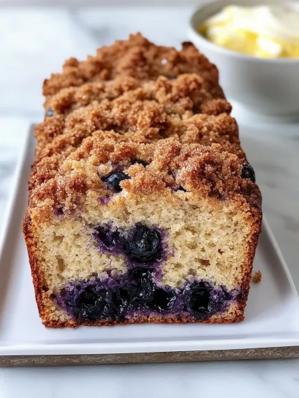 A slice of blueberry cake.
