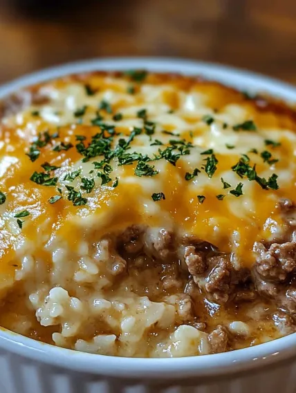 A bowl of food with cheese and rice.