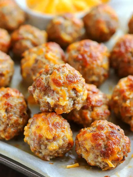 A plate of meatballs with cheese on top.