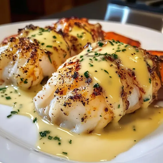 A plate of food with a sauce on it.