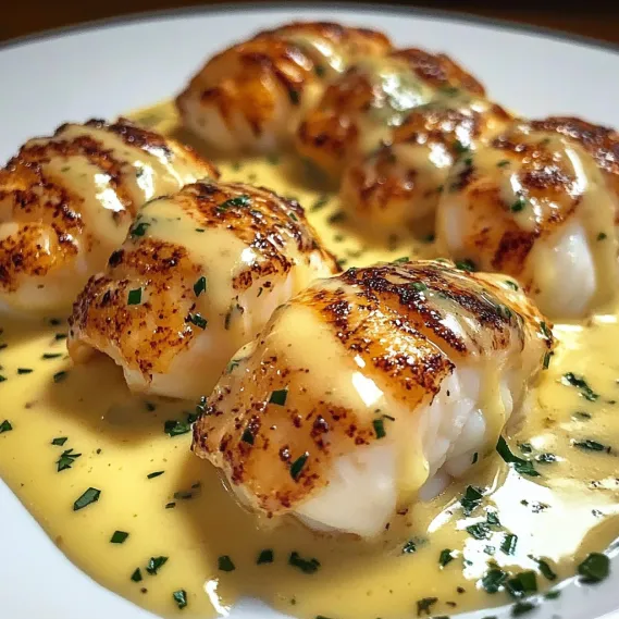 A plate of food with a sauce on it.