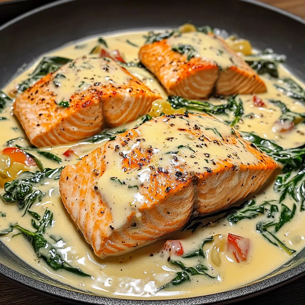 CREAMY SALMON FLORENTINE