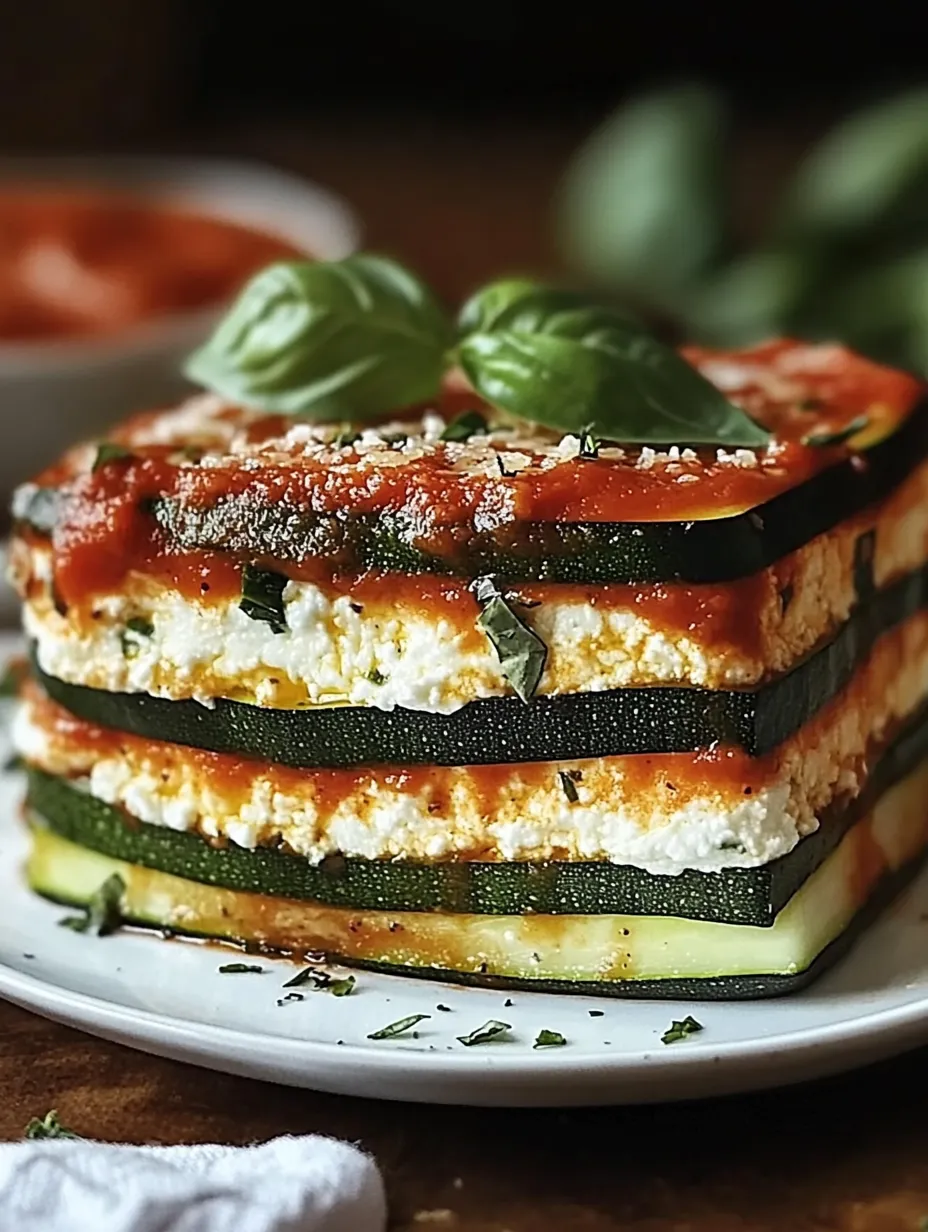 Layered Zucchini Ricotta Melts with Marinara