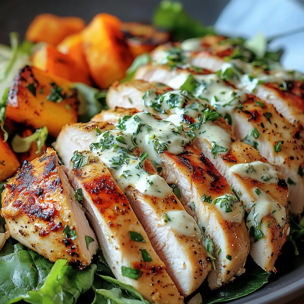 Grilled Herb Chicken with Creamy Dressing