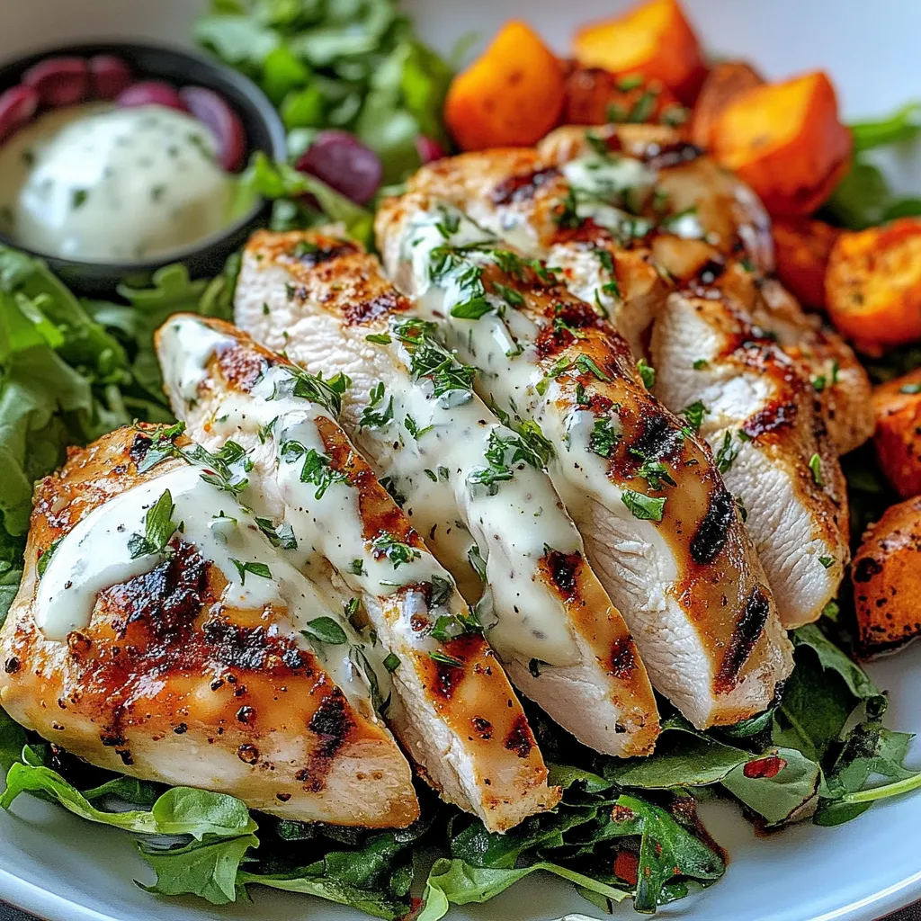 Grilled Herb Chicken with Creamy Dressing & Salad